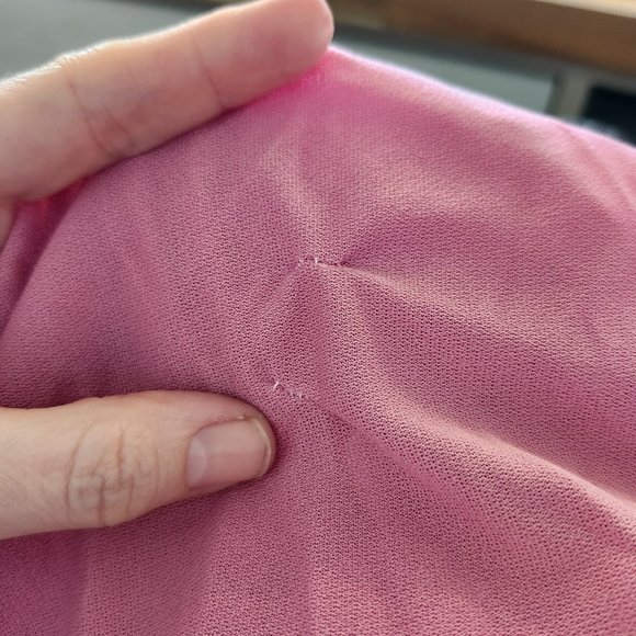 Vintage 1970's Rose Pink Shift Dress with Ruffle Cuffs & Hem - Picture 11 of 13